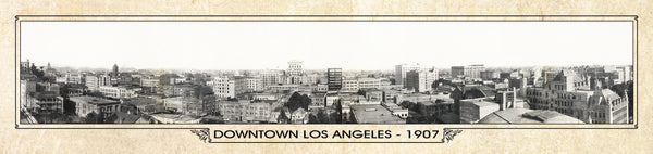 Historic Panorama of Downtown Los Angeles, CA, 1907 Surf to Summitt