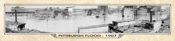 Historic Panorama of Pittsburgh, PA, Flood 1907 Surf to Summitt