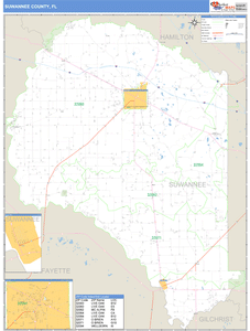 Suwannee County, Florida Zip Code Wall Map