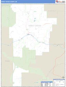 Sweet Grass County, Montana Zip Code Wall Map