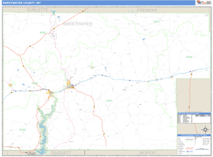Sweetwater County, Wyoming Zip Code Wall Map