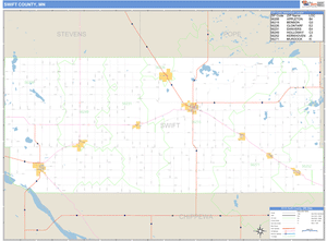 Swift County, Minnesota Zip Code Wall Map