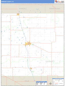 Swisher County, Texas Zip Code Wall Map