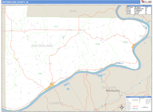 Switzerland County, Indiana Zip Code Wall Map