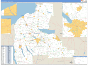 Syracuse, New York Metro Area Wall Map