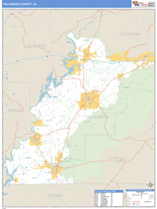 Talladega County, Alabama Zip Code Wall Map