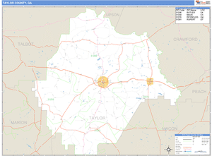 Taylor County, Georgia Zip Code Wall Map