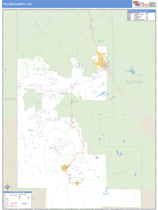 Teller County, Colorado Zip Code Wall Map