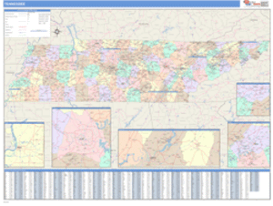 Tennessee Business Wall Map