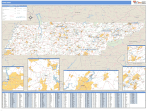 Tennessee ZIP Code Wall Map