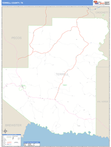 Terrell County, Texas Zip Code Wall Map