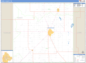 Terry County, Texas Zip Code Wall Map