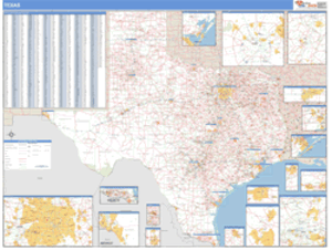 Texas ZIP Code Wall Map
