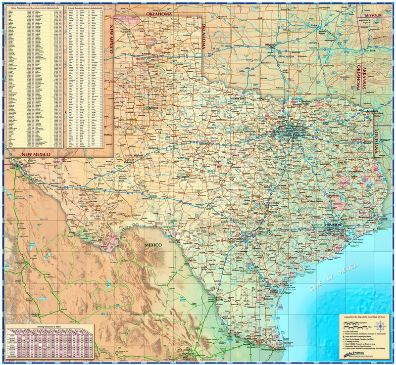 Texas Wall Map Maps.com
