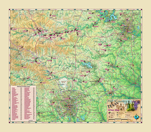 Texas Hill Country, Wine and Vineyard guide map