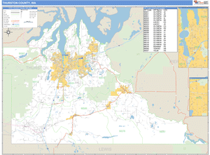 Thurston County, Washington Zip Code Wall Map
