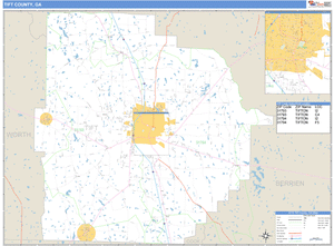 Tift County, Georgia Zip Code Wall Map