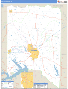 Titus County, Texas Zip Code Wall Map