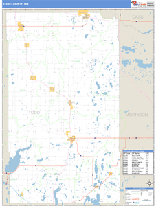 Todd County, Minnesota Zip Code Wall Map