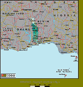Togo Political Wall Map