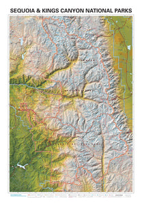 Sequoia and Kings Canyon National Parks Wall Map