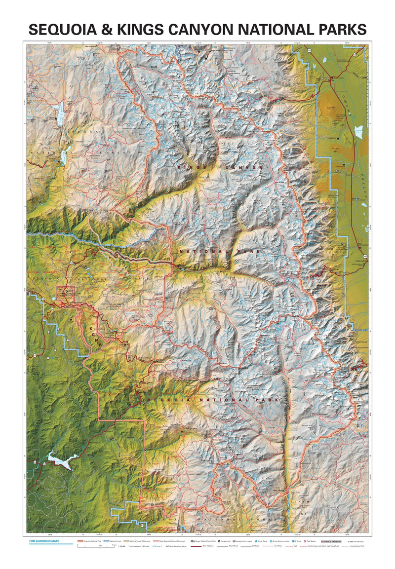 Sequoia and Kings Canyon National Parks Wall Map Maps.com