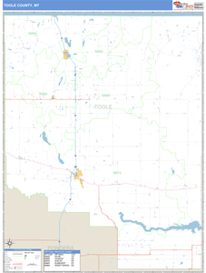Toole County, Montana Zip Code Wall Map