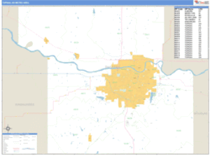 Topeka, Kansas Metro Area Wall Map