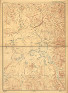 Yellowstone National Park and Northwestern Wyoming Wall Map, 1885