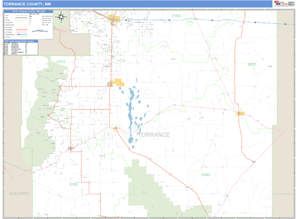 Torrance County, New Mexico Zip Code Wall Map Market Maps (IDI)