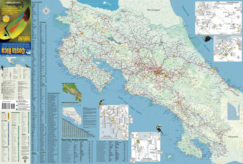 Costa Rica Travel Map by Toucan Maps Eastview