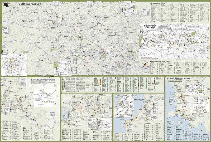 Costa Rica Travel Map by Toucan Maps Eastview