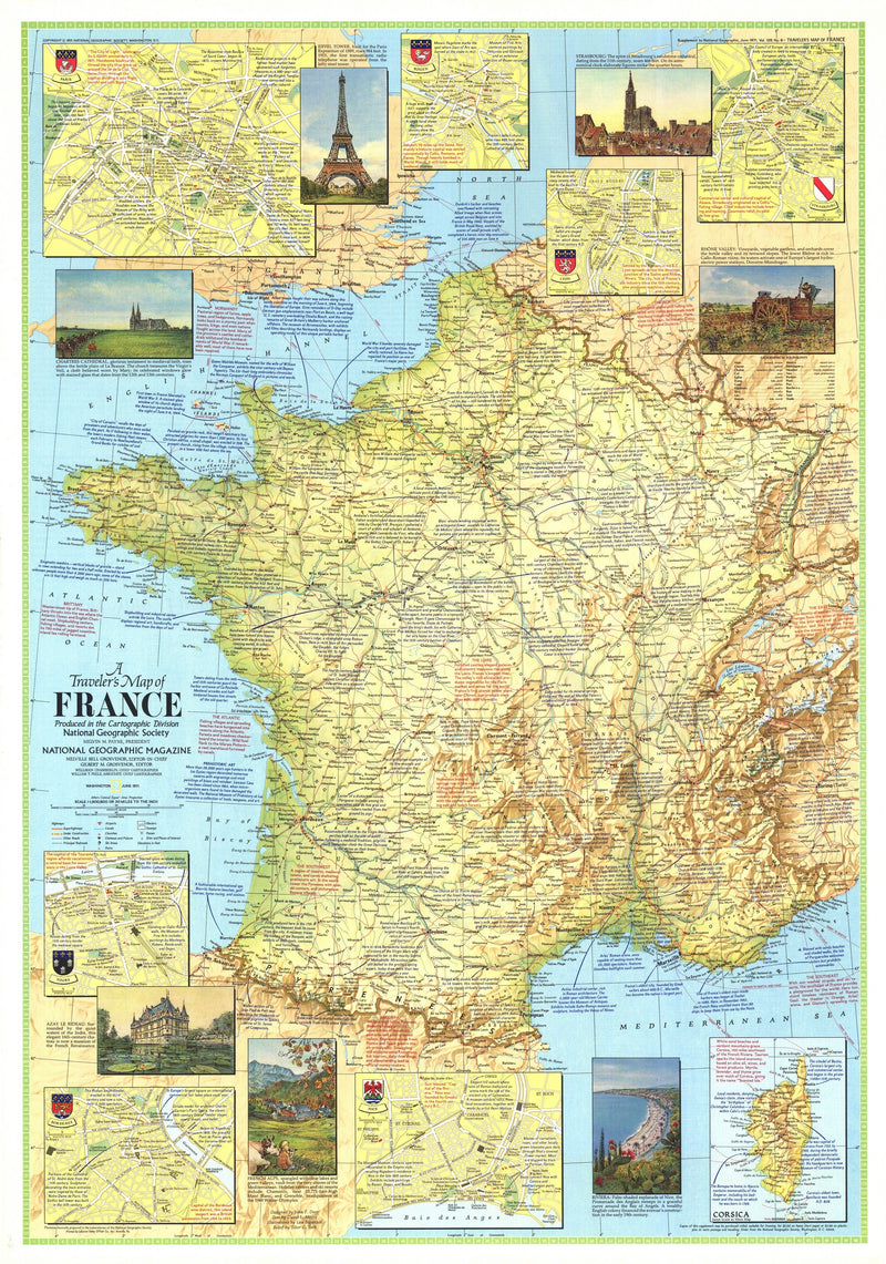 Travelers Map Of France Map 1971 Side 1 Maps.com