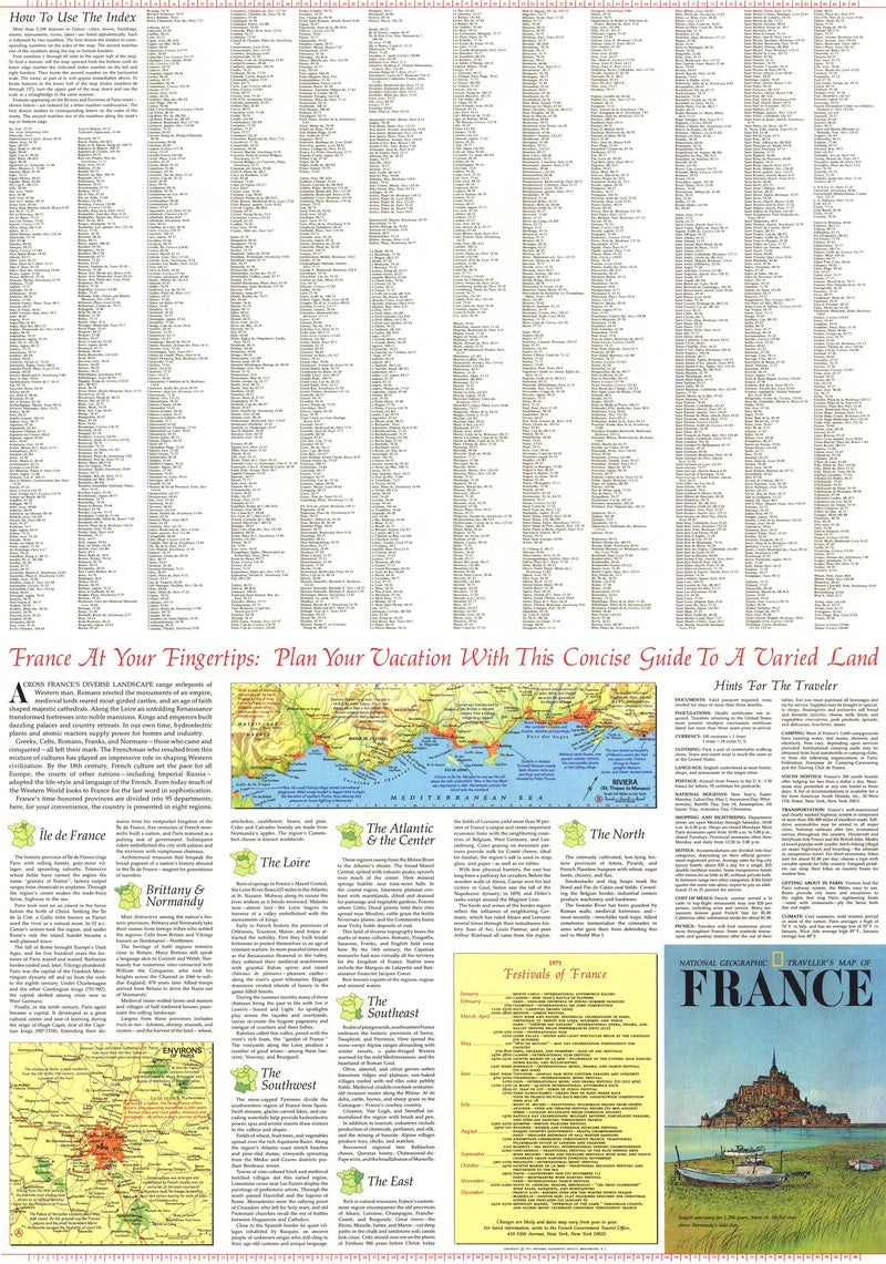 Travelers Map Of France Map 1971 Side 2 Maps.com