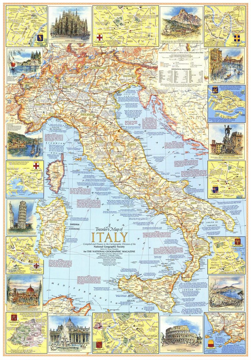 Travelers Map Of Italy Map 1970 Side 1 Maps.com