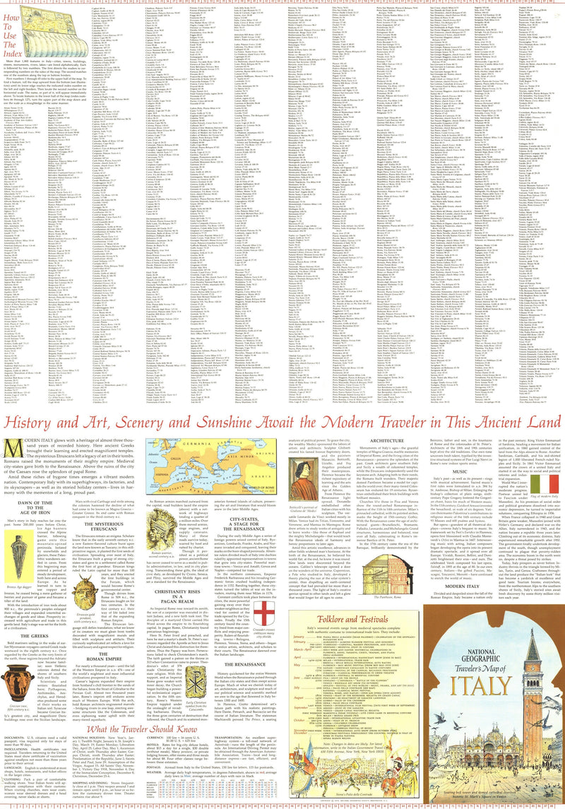 Travelers Map Of Italy Map 1970 Side 2 Maps.com