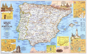 Travelers Map Of Spain And Portugal Map 1984 Side 1