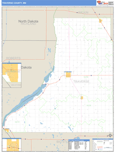 Traverse County, Minnesota Zip Code Wall Map