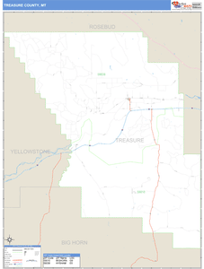 Treasure County, Montana Zip Code Wall Map