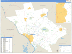 Trenton, New Jersey Metro Area Wall Map