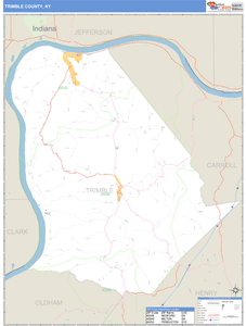 Trimble County, Kentucky Zip Code Wall Map
