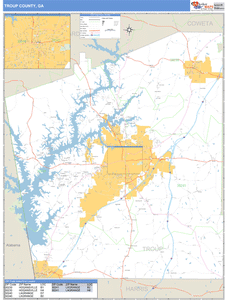 Troup County, Georgia Zip Code Wall Map