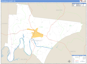 Trousdale County, Tennessee Zip Code Wall Map