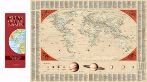 Atlas of True Names, World - Flat by Kalimedia