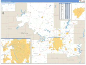 Tulsa, Oklahoma Metro Area Wall Map