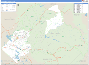 Tuolumne County, California Zip Code Wall Map