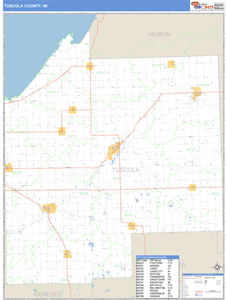 Tuscola County, Michigan Zip Code Wall Map