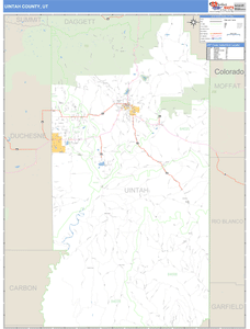 Uintah County, Utah Zip Code Wall Map
