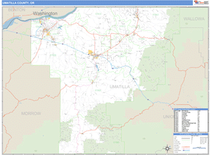 Umatilla County, Oregon Zip Code Wall Map