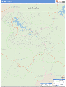 Union County, Georgia Zip Code Wall Map